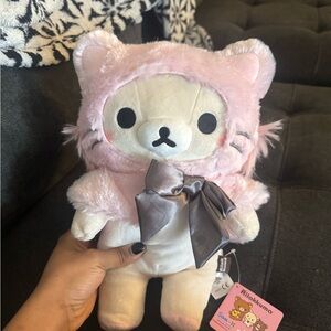 Rilakkuma / Korilakkuma Pink White Kitty Plush Toy with Bow